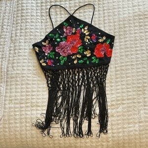 Nasty Gal sequined Fringe Top